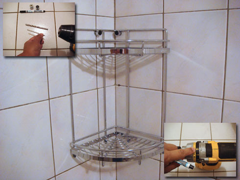 Installation 2-tier Corner Stainless Steel Bathroom Shelf