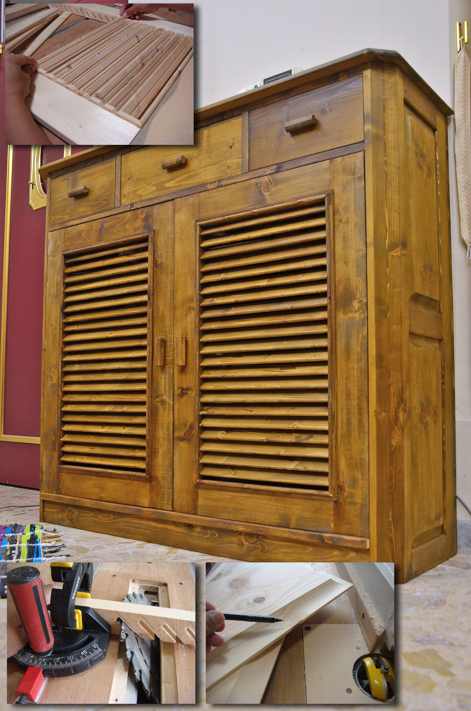 松木鞋櫃, pine shoe cabinet